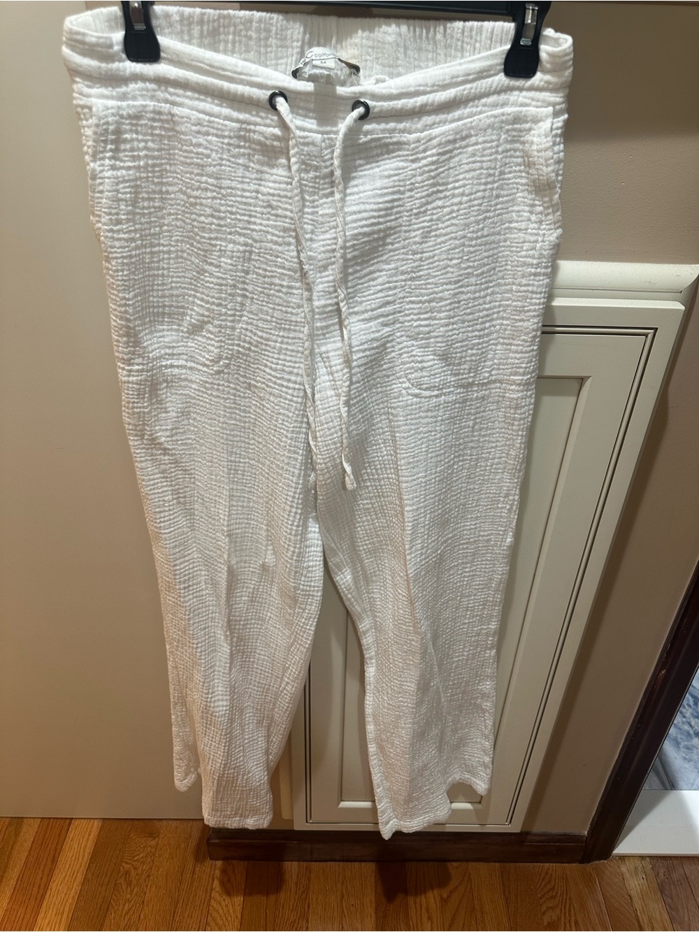 Women’s White cotton Drawstring Pants